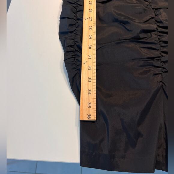 Cache Black Ruffle One Shoulder Ruched Mini Dress Size 0 - Picture 9 of 9